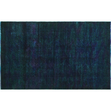Vintage Distressed Overdyed Esra Purple Rug, 4'2x6'10