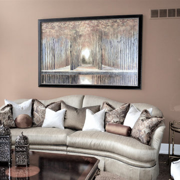 High end luxurious living room and dining room