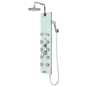 Lahaina ShowerSpa White Glass Shower Panel