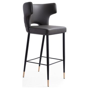 Holguin Barstool in Grey, Black and Gold