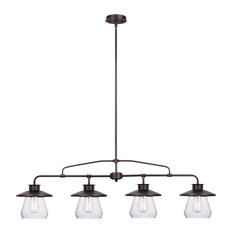 Nate 4-Light Pendant, Oil Rubbed Bronze, Clear Glass Shades, 4-Light