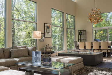 Trendy living room photo in New York