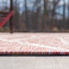 Unique Loom Rust Red Leaf Outdoor 4' Round Rug