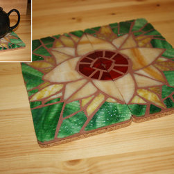 Sunflower Mosaic Coasters - set of 4 - Oven Mitts And Pot Holders
