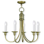 Livex Lighting - Livex Lighting 5145-01 Cranford - Five Light Chandelier - Five Light Chandelier.Cranford Five Light  Antique Brass *UL Approved: YES Energy Star Qualified: n/a ADA Certified: n/a  *Number of Lights: Lamp: 5-*Wattage:60w Candelabra Base bulb(s) *Bulb Included:No *Bulb Type:Candelabra Base *Finish Type:Antique Brass
