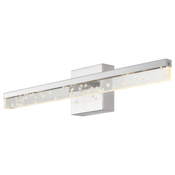 Mario 22" 1-Light 360-Degree Rotatable Integrated LED, Chrome/Clear, Width: 22"
