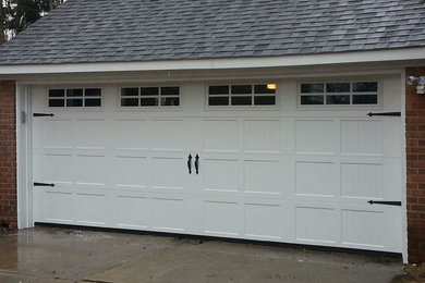 Large attached two-car garage in Detroit.