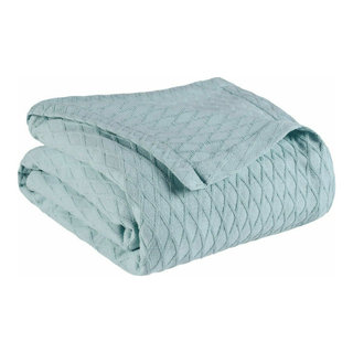Lavish Home Solid Soft Thick Mink Blanket - Aqua