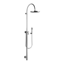 TARA .LOGIC | Wall-mounted single-lever shower riser with rainhead and hand show - Bathroom Faucets And Showerheads