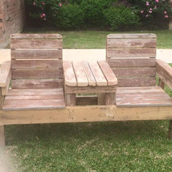 Adirondack double-seat with console - Outdoor Lounge Furniture