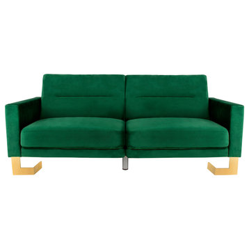 Safavieh Tribeca Foldable Futon Bed, Emerald/Brass