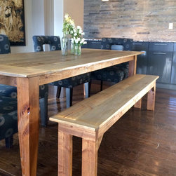 Westwood Beetle Plank Dining Table - Dining Benches