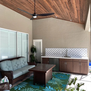 Battersea Outdoor Kitchen Remodel with Tongue and Groove Ceiling in Belle Isle