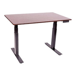 The Smarter Office - Dual Motor Electric Stand Up Desk, Dark Walnut, 48" Wide - Desks And Hutches