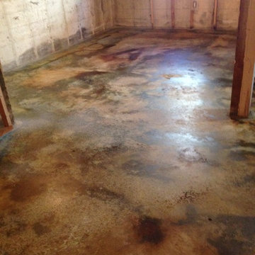 Acid Staining Concrete in Basement