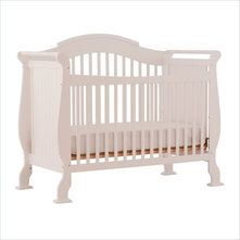 Transitional Cribs Stork Craft Valentia 4-in-1 Fixed Side Convertible Crib in White