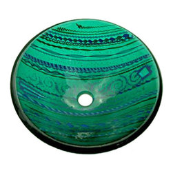 Mark Ditzler - Glass Bathroom Sink | Emerald Tapestry - Bathroom Sinks
