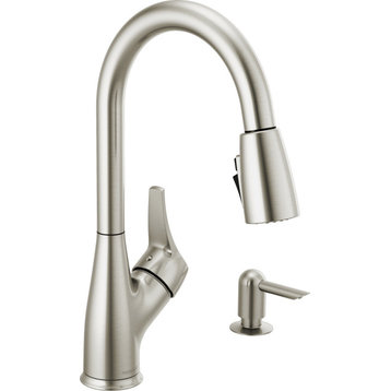 Peerless P7901LF-SD-W 1.5 GPM 1 Hole Pull Down Kitchen Faucet - - Brilliance