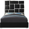 Milan Faux Leather Bed, Black, Queen