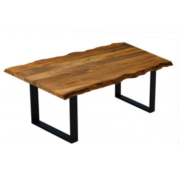 HomeRoots 71" Modern Rustic Real Wood Live Edge Dining Table