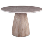 HTD - Marble Top 48” Modern Dining Table with Whitewash Mango Wood Base - Limited availability on this very popular design.