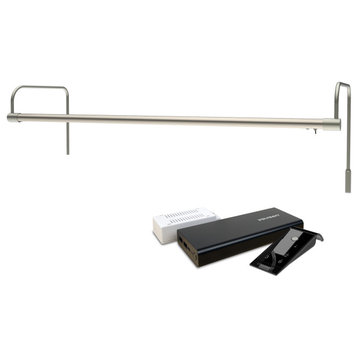 30" Slim Line Frame Light, Satin Nickel With Rechargeable Battery