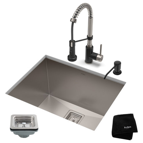 Kraus KHU24L-1610-53 Pax 24" Undermount Single Basin Stainless - Stainless