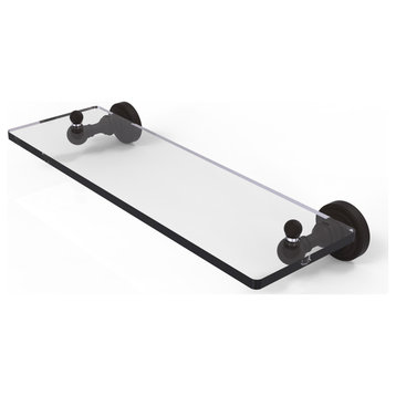 Waverly Place 16" Glass Vanity Shelf with Beveled Edges, Oil Rubbed Bronze