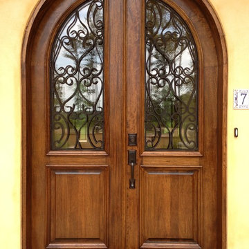 Rustic, Arched, Solid Mahogany Wood , Entry Doors, by ETO Doors
