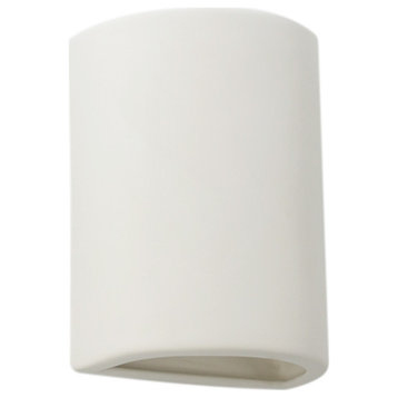 Evans Half Cylinder Indoor Wall Light, Bisque Gray, Close Top
