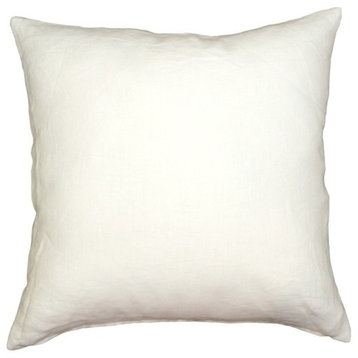Pillow Decor - Tuscany Linen White 20 x 20 Throw Pillow