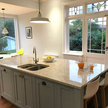 Rustic country style kitchen with island