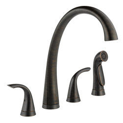 Delta Pilar&reg; Two Handle Widespray Kitchen Faucet with Spray - Kitchen Faucets