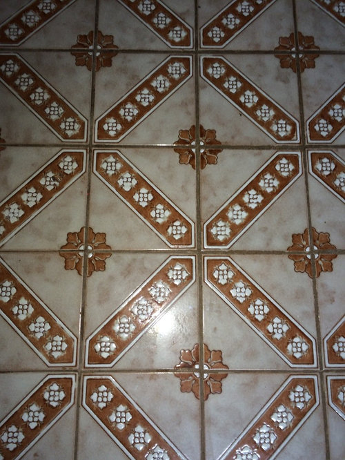 Distract from ugly tile floors