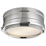 Hudson Valley - Hudson Valley Rye Two Light Flush Mount 2311-PN - Two Light Flush Mount from Rye collection in Polished Nickel finish. Number of Bulbs 2. Max Wattage 60.00 . No bulbs included. Whether on the ceiling as a flush mount or on the wall as a porthole sconce, Rye makes a handsome addition to a room. Clean lines and simplicity guide the piece. Its only bit of whimsy is a faux hinge, there for ornamentation. Its front lifts off when the tiny ball across from the hinge is unscrewed. No UL Availability at this time.