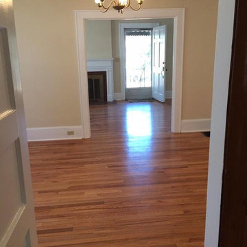 Interior rehab including hardwood repair and refinish