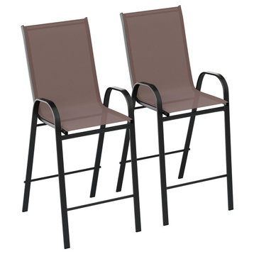 Brown Patio Stack Stools, Set of 2