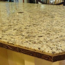 metal trim on island