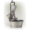 28" Tall Outdoor 3-Tier Metal Garden Tools Water Fountain