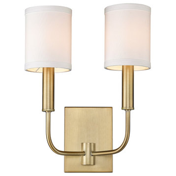 2 - Light Simple Glam Dimmable Armed Wall Sconce