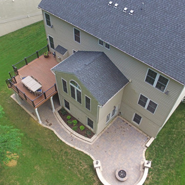 Stunning Fortress Steel Framed Azek Deck and Nicolock Patio in Ellicott City