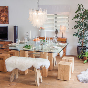 Rustic modern open plan dining room in Brighton