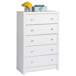 Prepac Calla 6 Drawer Dresser In White Laminate Contemporary