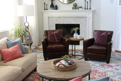 Living room - traditional living room idea in Other