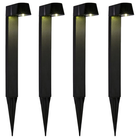 Solar Black Modern Pathway LED Light Set of 4