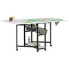 Mobile Fabric Cutting Multipurpose Table with Folding Top and Storage