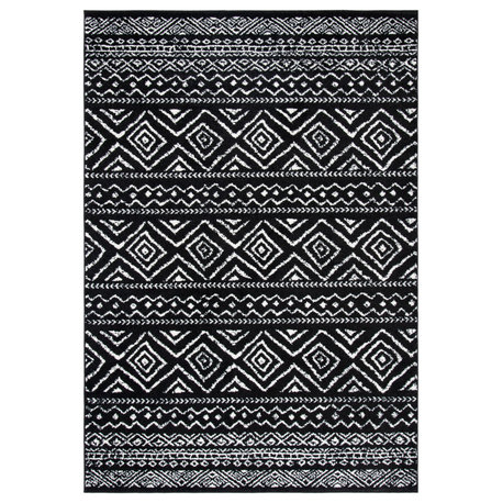 Safavieh Tulum Collection, TUL267 Rug, Black/Ivory, 5'3"x7'6"