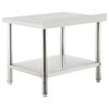 Stainless Steel Prep Table Heavy Duty Metal Worktable w/ Backsplash Undershelf, 36x24x35 Inch