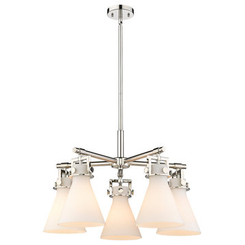 Innovations Newton Cone 5 26" Chandelier Polished Nickel