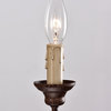 5-Light Scratched Wood and Rust Finish Candle Style Chandelier